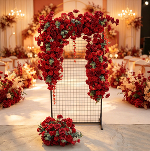 Composition florale artificielle demi-arche pour toile de fond de mariage, rangée de fleurs pour cérémonie de mariage, fête, événement, décoration, vente en gros - Product Image 4