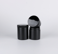 Pot en plastique noir PET avec couvercle à vis et joint d'étanchéité pour compléments alimentaires, protéines en poudre et emballage de capsules