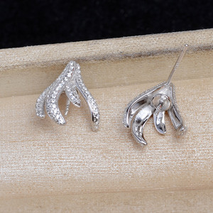 Support de boucles d'oreilles longues en argent S925 avec pampilles, accessoire DIY pour bijoux en perles, zirconium bleu 9-11 JG5988, composants de bijouterie - Product Image 3