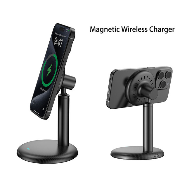 Custom Logo Fast Charger 15w Magnetic Wireless Chargers for Samsung Iphone 15 Pro Max Wireless Charger Stand