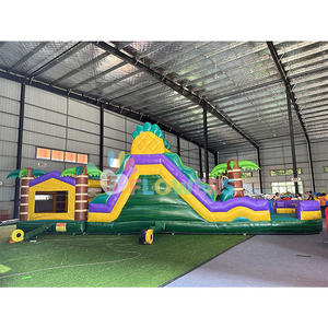 <span class=keywords><strong>Casa</strong></span> hinchable de carrera de obstáculos inflable gigante con tobogán equipo de carrera de obstáculos de <span class=keywords><strong>Guerrero</strong></span> ninja de <span class=keywords><strong>la</strong></span> selva tropical a <span class=keywords><strong>la</strong></span> venta - Product Image 4