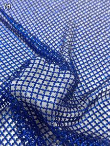 Sparkle Beaded Haute Couture Glue Stick Tela de diamantes de imitación con diamantes de imitación plateados para un vestido de novia - Product Image 4