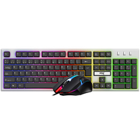 Clavier et souris de jeu USB filaire espagnol personnalisé Combo souris et clavier optiques ergonomiques rétroéclairés par LED pour ordinateur de bureau
