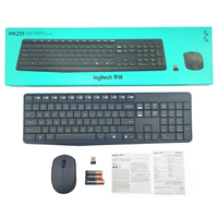 Logitech mk235 clavier souris multimédia sans fil 2.4Ghz conception anti-éclaboussures 1000dpi récepteur micro usb bureau plug and play
