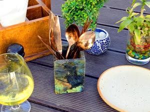 Soporte para Cubiertos de Piedra de Labradorita Natural, Organizador de Cocina, Accesorios de Piedras Preciosas, Proveedor Mayorista, Artículo Duradero, Regalo - Product Image 5