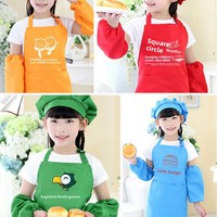 Ensemble tablier réglable Artwear pour enfants, tablier de pâtisserie, de chef ou de peintre avec chapeau de chef et manches, personnalisable avec impression de logo publicitaire