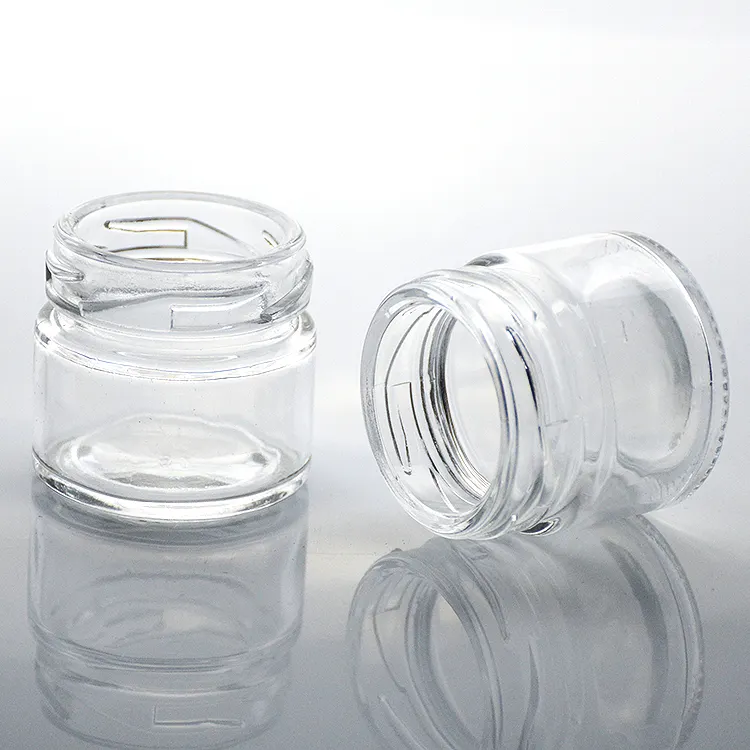 Pot de cosmétique personnalisé en verre de forme spéciale pour le visage et les yeux, avec couvercle en plastique, 5ml, 10ml, 15ml, 20g, 30g, 60g