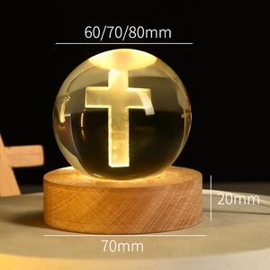 ไฟกลางคื<span class=keywords><strong>น</strong></span>ประดับด้วยเลเซอร์ลูกบอลคริสตัล3D ของขวัญทางศาสนาของชาวคริสต์โคมไฟยูวีประดับตกแต่งคริสต์มาสโคมไฟกลางคื<span class=keywords><strong>น</strong></span> - Product Image 2