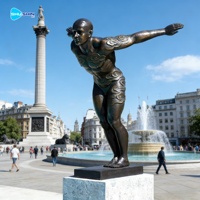 Estatua de Bronce de Atleta de Buceo a Tamaño Real, Escultura Deportiva de Latón para Exteriores, Decoración Artística Pública para Jardín