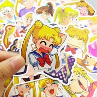 50 Pegatinas de Sailor Moon, Anime de Dibujos Animados, para Niñas, para Cuadernos, Mesas, Maletas, Computadoras Portátiles, Patinetas, Teléfonos
