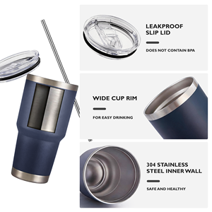 Custom logo Powder Coated Regular Stainless Steel Tumbler Powder Coated <b>Double</b> <b>Wall</b> Coffee 30oz 20 oz Travel Car Mugs Tumblers - Product Image 3