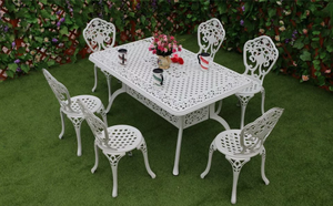 Ensemble de salle à manger en aluminium moulé, table et chaises pour meubles de jardin, meubles de terrasse - Product Image 3