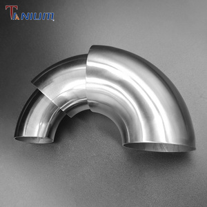 Raccords de tuyauterie sanitaires soudés de haute précision, coude de 42,7 à 101,6 mm, 90 degrés, incurvé, Inconel 625, poli, directement de l'usine - Product Image 1