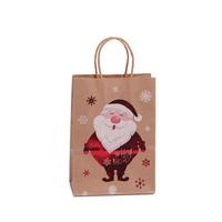 Conception festive impression sac cadeau en papier kraft de Noël artisanal haut de gamme avec cartes de vacances