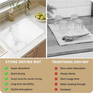 <span class=keywords><strong>Tapis</strong></span> de séchage pour vaisselle en pierre de diatomite blanche Skymoving, super absorbant, pour comptoir de <span class=keywords><strong>cuisine</strong></span> - Product Image 5