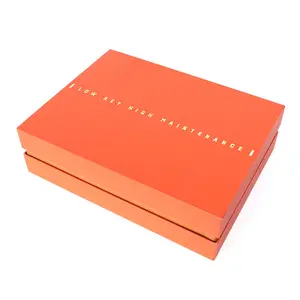 定制印刷礼品盒制造商刚性实心纸板可拆卸盖盒