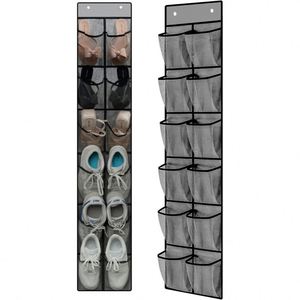 Heavy-Duty 12-Pocket Hanging <b>Shoe</b> Organizer, Non-woven Breathable Mesh with Metal <b>Hooks</b>, for Closet Dorm &Household Organization - Product Image 1