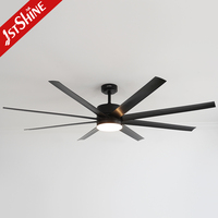 Ventilador de Techo Inteligente 1stshine de 72 Pulgadas con Luz LED, Motor DC, Aspas de ABS, 6 Velocidades, Control por Aplicación, Regulable
