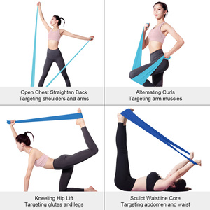 Fascia di Resistenza in Lattice Blu Sfumato per <span class=keywords><strong>Pilates</strong></span>, Yoga, Danza, Esercizi di Stretching, Modellamento di Petto, Schiena, Braccia, Gambe, Vita e Fianchi, Personalizzabile - Product Image 3