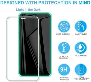 Protecteur d'écran nocturne pour <span class=keywords><strong>iPhone</strong></span>, Film lumineux <span class=keywords><strong>incassable</strong></span> en verre trempé pour <span class=keywords><strong>iPhone</strong></span> 13 12 Pro Max <span class=keywords><strong>XR</strong></span> 8 Plus - Product Image 4
