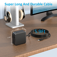 Pengisi Daya Laptop USB-C GaN 45W PD 3.0 Adaptor Daya 5V-20V Pengisian Cepat Untuk MacBook Dell HP Lenovo dan perangkat elektronik USB lainnya.