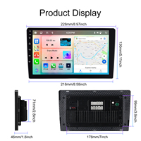 Radio Mobil Android Podofo 2 Din Layar Sentuh IPS 9'' 4+4Core 6+128GB Stereo Mobil Carplay Android Auto GPS WiFi FM RDS DSP BT USB