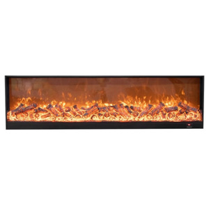 Chimenea Eléctrica Empotrada Limin 3D con Llama Simulada LED, Decoración de Pared Metálica para Hogar y Hotel - Product Image 2