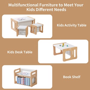 <span class=keywords><strong>Table</strong></span> pour tout-petits SINKIPA moderne Montessori en plastique avec 2 chaises, ensemble écologique, sécurité, hauteur réglable, multifonctionnel, durable - Product Image 2