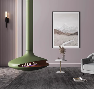 Cheminée suspendue haut de gamme personnalisable, poêle à bioéthanol moderne autoportant pour villa, hôtel, gîte, salon - Product Image 5
