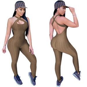Aoyema Custom Cross Back Bubble Plus <strong>Size</strong> XS-5XL <strong>Jumpsuit</strong> <strong>14</strong> Colors Sleeveless Tiktok Hot Leggings Cami <strong>Jumpsuit</strong> - Product Image 4