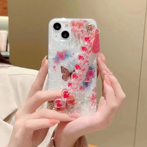 <span class=keywords><strong>Funda</strong></span> para <span class=keywords><strong>iPhone</strong></span> 13/14 Pro/Pro Max con <span class=keywords><strong>Correa</strong></span> de Muñeca Brillante, Protección 360°, Material TPU+PC, Diseño de Mariposa - Product Image 4