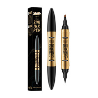 Crayon à sourcils double embout 2-en-1 à quatre pointes, waterproof, résistant à la transpiration et aux bavures, effet naturel