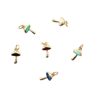 Mặt dây chuyền hình nấm màu ngọc lục bảo mở nhảy bảo lãnh sterling bạc mạ vàng tráng men lãng mạn món quà cưới Kitô hữu - Product Image 6