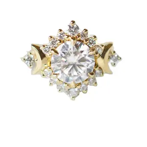 925 argento personalizzato oro per sempre brillante promessa reale migliori anelli di fidanzamento Moissanite delicati