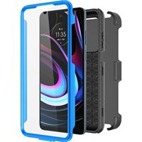 Étui hybride robuste et résistant aux chocs pour Moto, housse en plastique avec socle pivotant, clip de ceinture pour motorola Edge (2021) / Edge 5G UW