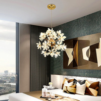 Romantique Délicatesse Boule De Cristal Moderne Simple De Luxe Escaliers Villa Salon Pissenlit Fleur Chambre Centre Commercial Lustre