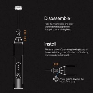 Handheld Milk Frother for Coffee, Rechargeable Drink Mixer with 3 Speeds Electric Whisk Coffee Frother - Product Image 6
