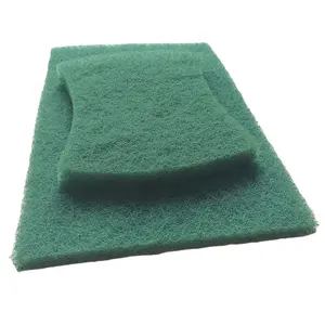 Green shaped industrial kitchen cleaning sponge green nylon scouring pad