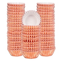 Nouveaux emballages pour cupcakes en aluminium rose doré, mini-cups colorés, contenants pour cupcakes, outils de pâtisserie