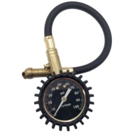 Manomètre de pression des pneus de voiture haute précision en cuivre, simple d'utilisation, 100 PSI, avec tuyau, fonction de dégonflage rapide, luminescent dans le noir