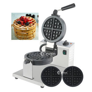 Machine à gaufres électrique commerciale antiadhésive avec plaques interchangeables, gaufrier rotatif pour gaufres belges - Product Image 1