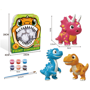 Jouets de peinture DIY pour enfants : moule dinosaure de dessin animé en plâtre à colorier - Product Image 3