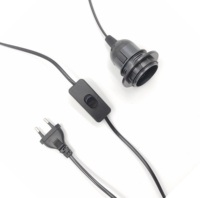 Prise UE 303 Interrupteur E27 Support de Lampe Demi-Griffe Cordon d'Alimentation en Plastique 1,8m Suspension Luminaire LED Fil de Douille d'Ampoule