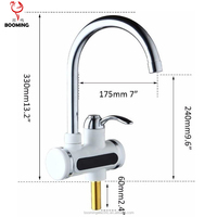 Robinet chauffe-eau électrique sans réservoir 220V avec affichage numérique LED rotatif pour salle de bain et cuisine