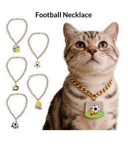 Collar con Colgante de Balón de Fútbol para Mascotas, Cadena Dorada para Gatos y Perros, Colgante de la Copa Mundial de Fútbol, Joyería para Mascotas - Product Image 1