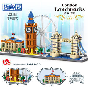 Grensoverschrijdende Hete Verkoop Bouwstenen Microdeeltje New York Londen Dubai Franse Historische Modellen Diy Speelgoed Skyline Diverse Sets - Product Image 2