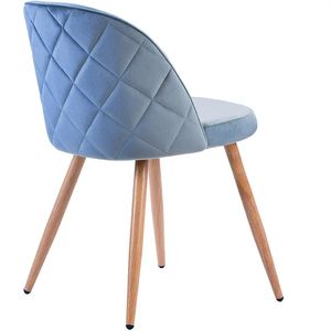 Chaise de salle à manger en tissu velours, style nordique moderne de luxe, avec pieds en bois, pour cuisine et restaurant - Product Image 5