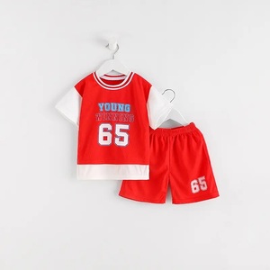 Ensembles de vêtements pour bébés garçons personnalisés OEM Vêtements de <span class=keywords><strong>basket</strong></span>-ball pour enfants Vêtements de sport pour enfants Ensemble 2psc - Product Image 6