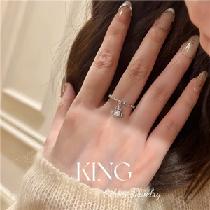 Anillo de Plata de Ley S925 Saturn Fantasy con Corona de Circonita para Mujer, Uso Diario - Product Image 5