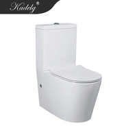 WC moderne de luxe en céramique, deux pièces, allongé, à double chasse, avec évacuation horizontale/verticale, compatible siphon en P et siphon en S